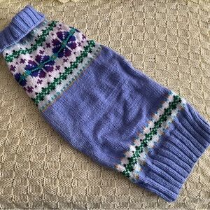 Cozy Blue Knit Dog Sweater